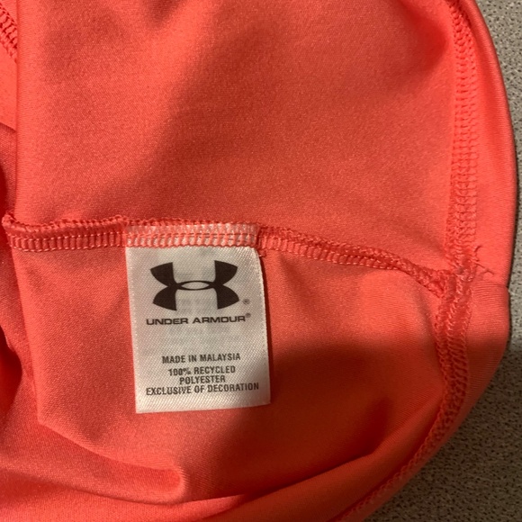 Under Armour Orange Semi- fitted Top sz M - Picture 6 of 6